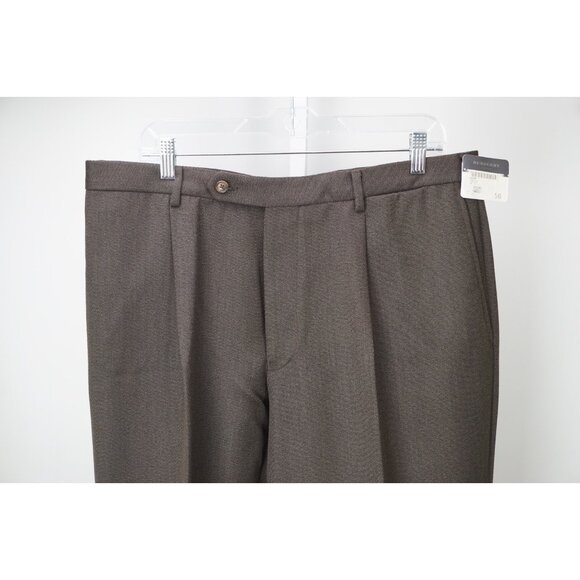 Burberry 100% Wool Brown Dress Pants Sz 56 NEW
